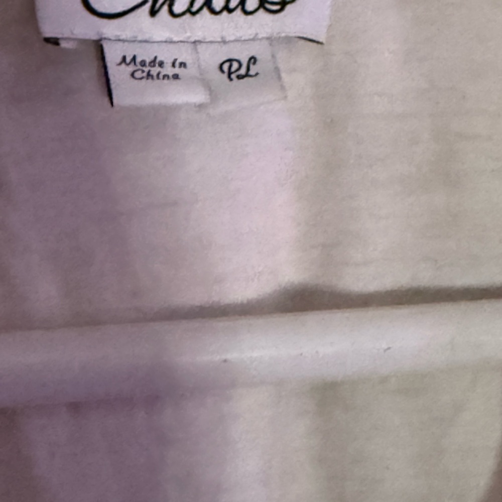 Chico's Cream Ruffle V-Neck Blouse - Picture 5 of 5